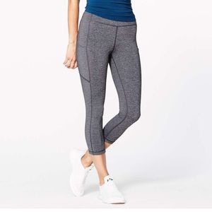 Lululemon Speed Up Crop - 21” - Heathered Black